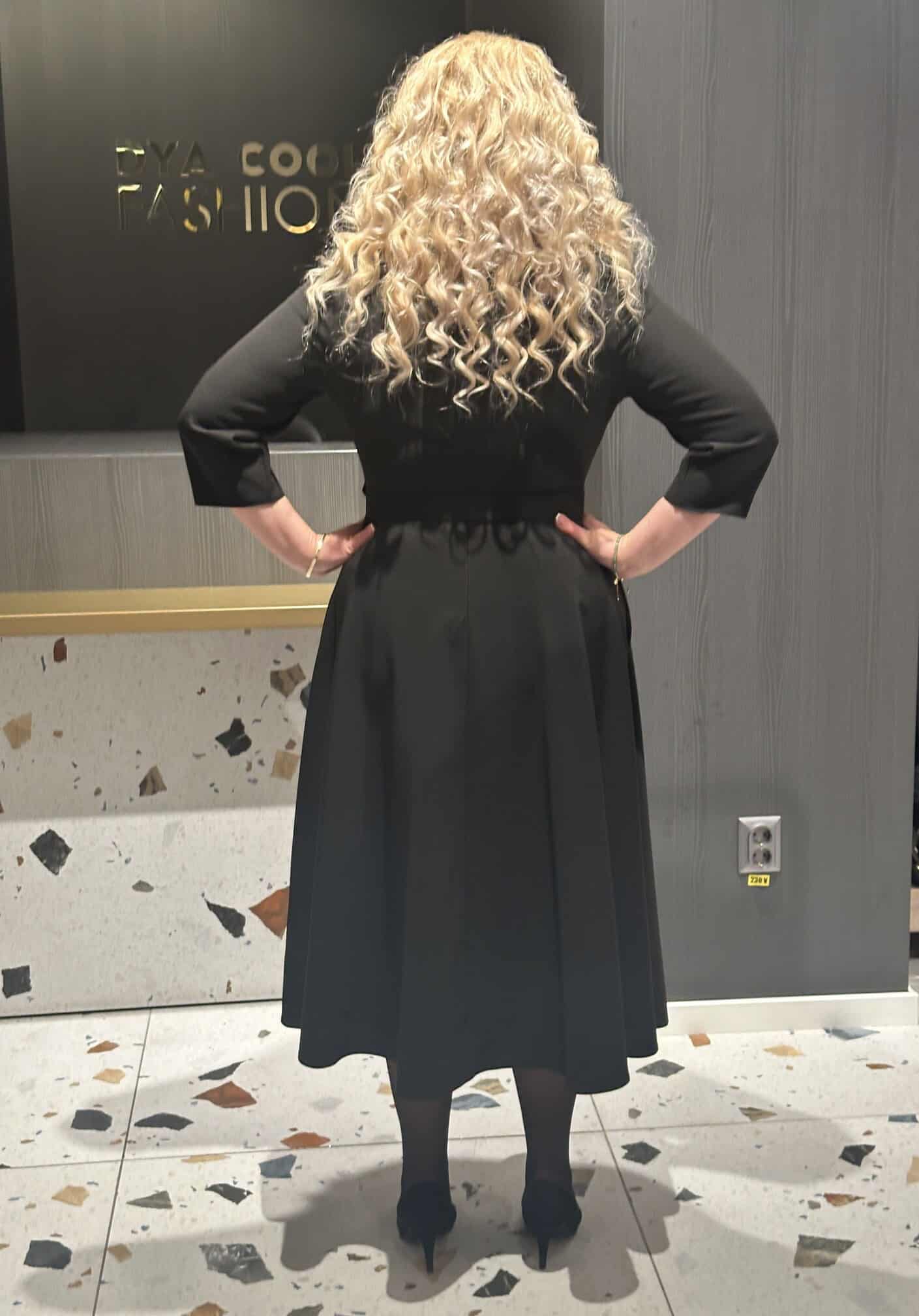 Rochie Midi Neagra Rose DYA598 - imagine 6