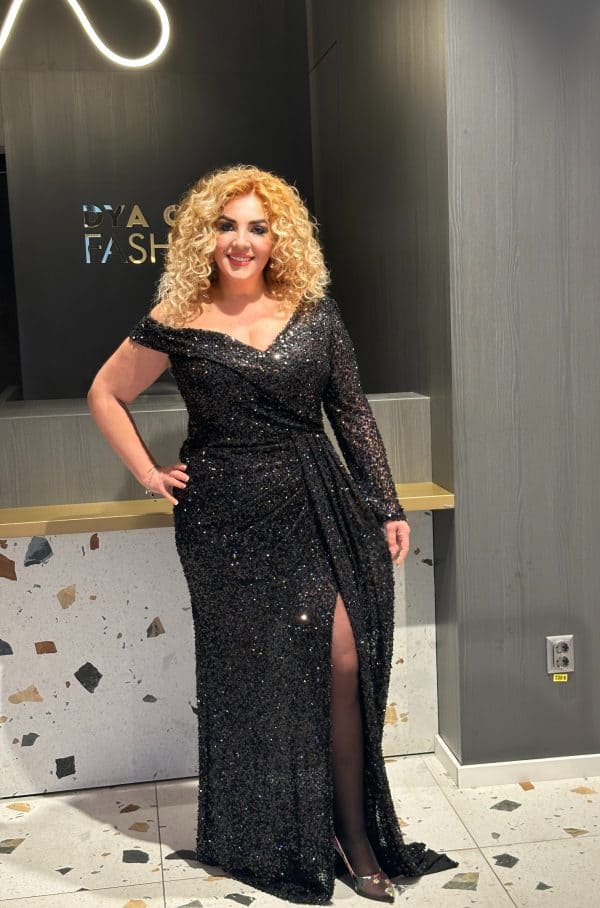 Rochie Lunga Lux Neagra DYA569