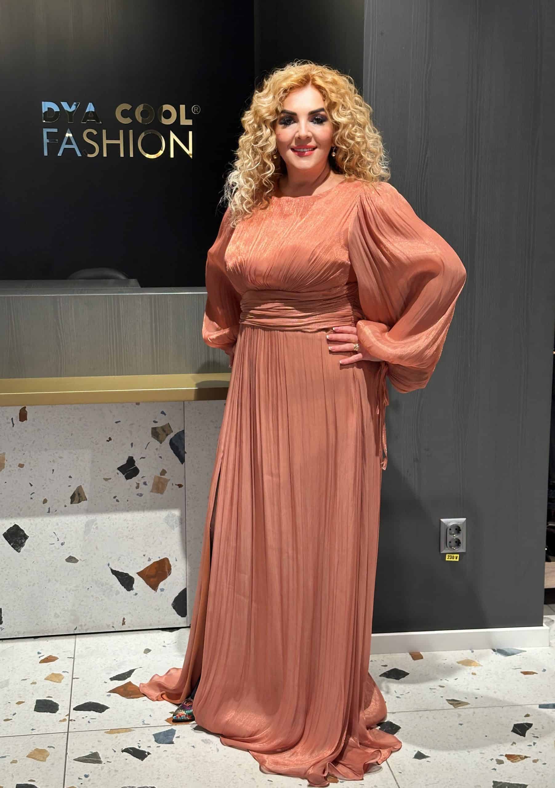 Rochie Lunga Larga Caramiziu DYA572 - imagine 2