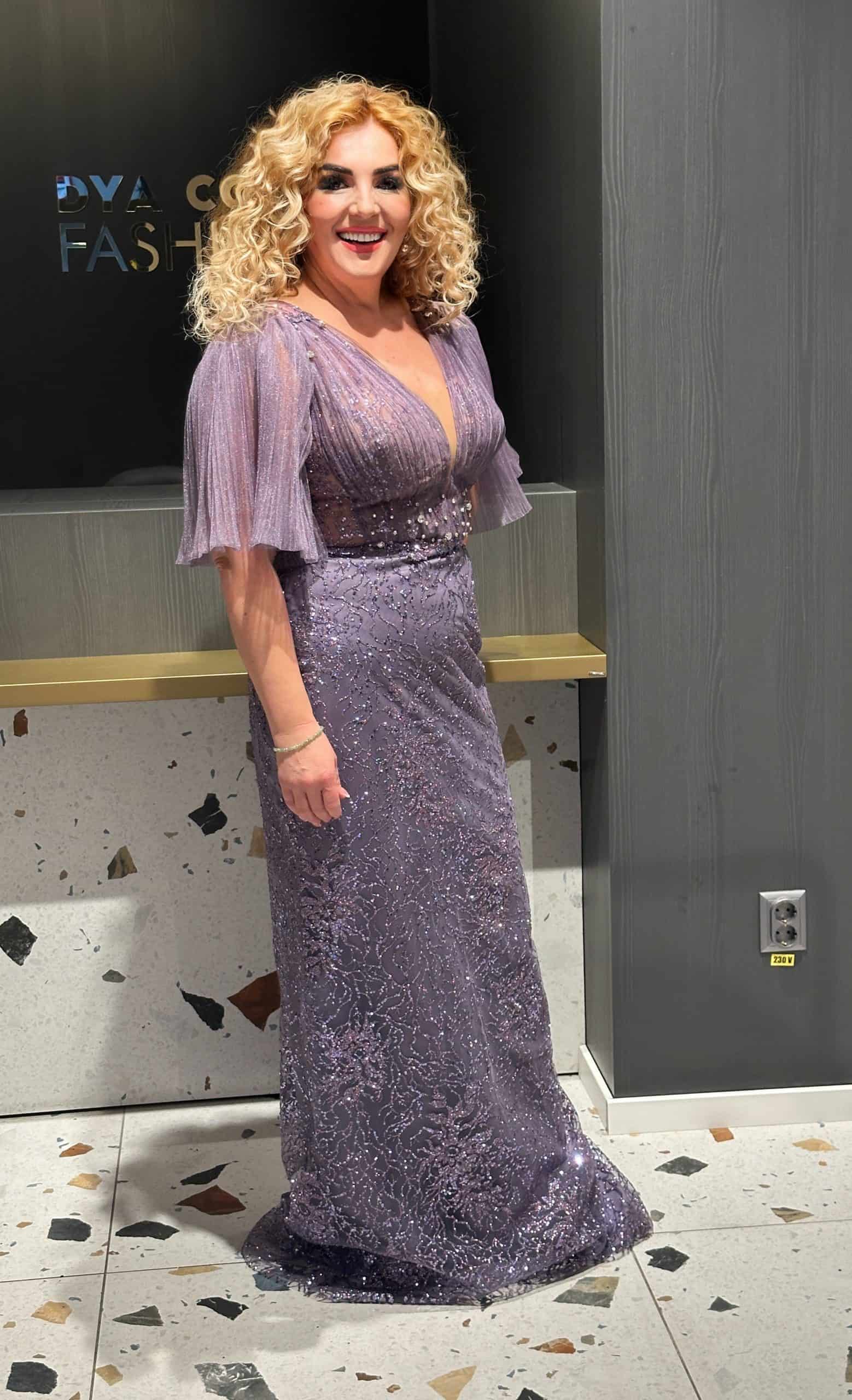 Rochie Lunga Lux Mov DYA577 - imagine 3