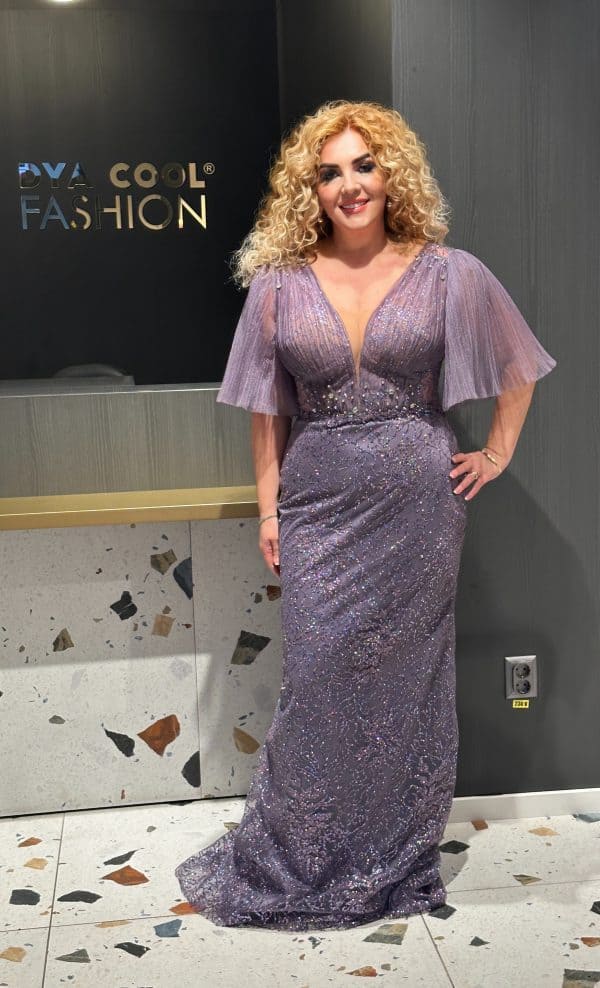 Rochie Lunga Lux Mov DYA577 - imagine 2