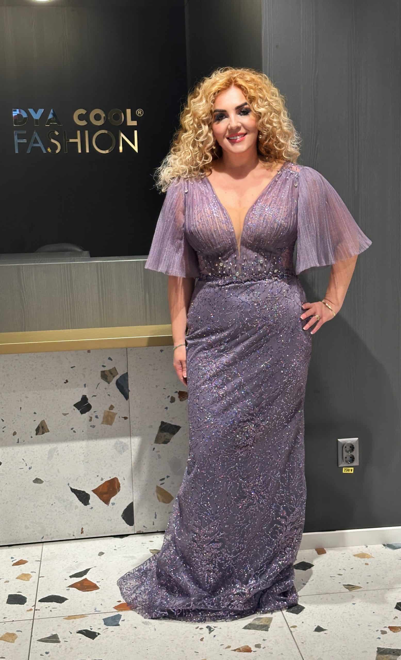 Rochie Lunga Lux Mov DYA577 - imagine 2