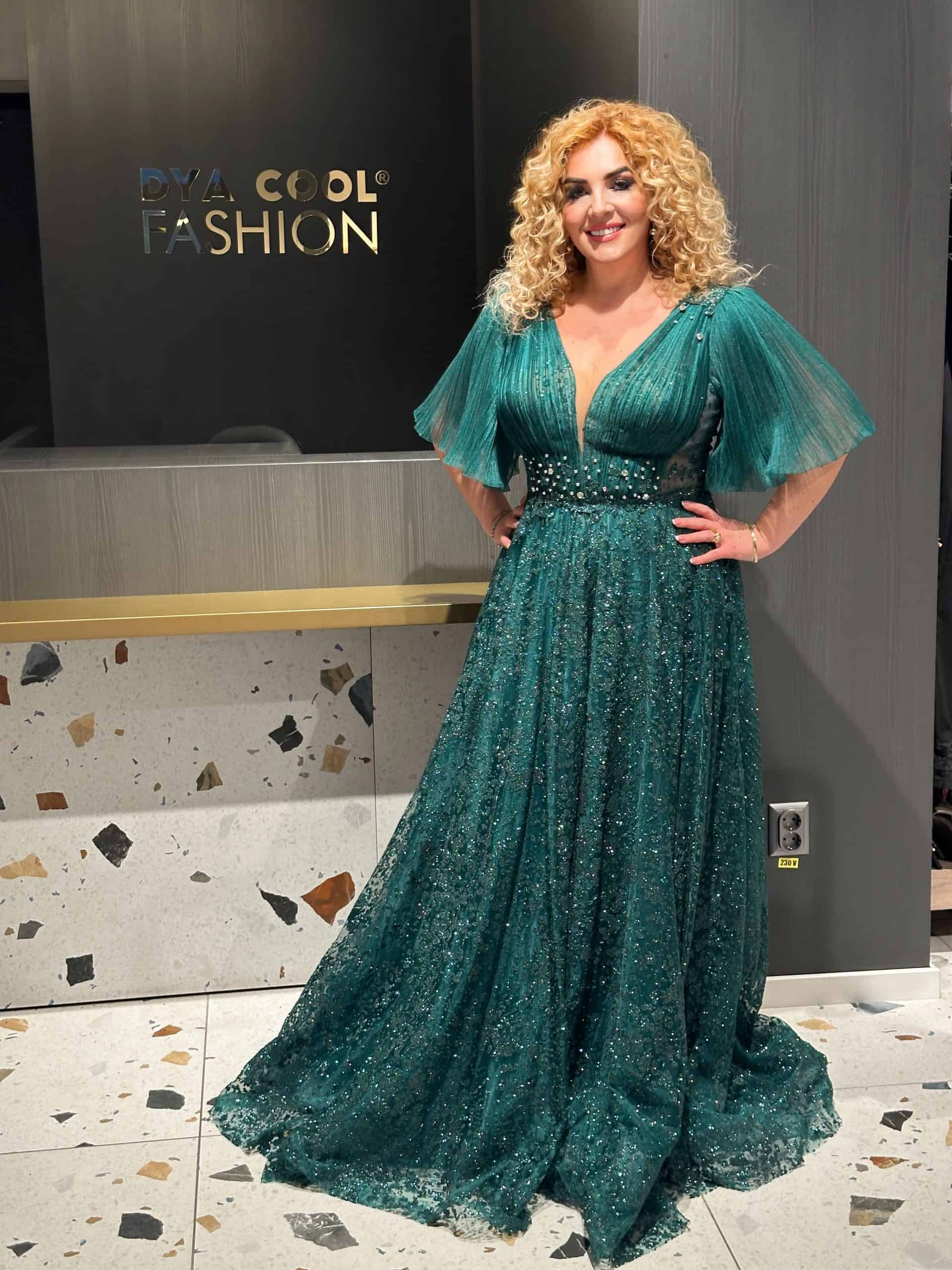 Rochie Lunga Lux Verde DYA580 - imagine 4