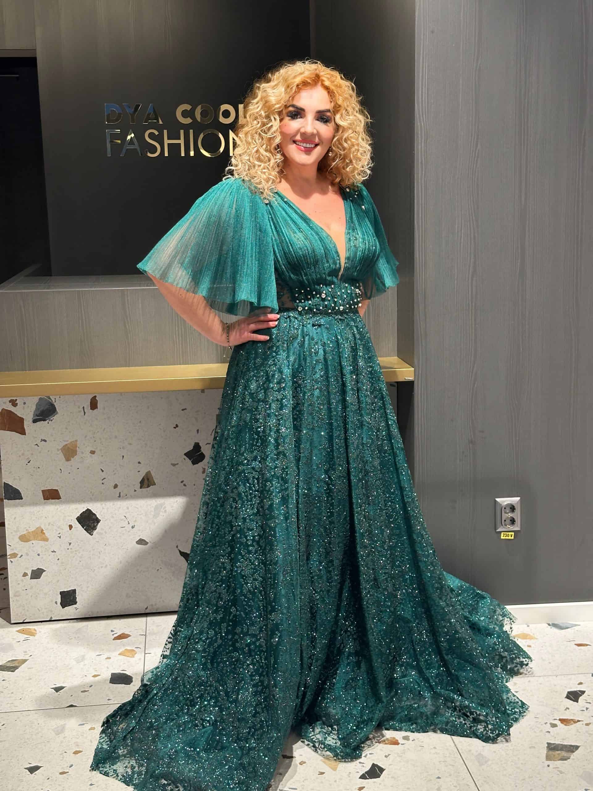 Rochie Lunga Lux Verde DYA580 - imagine 3
