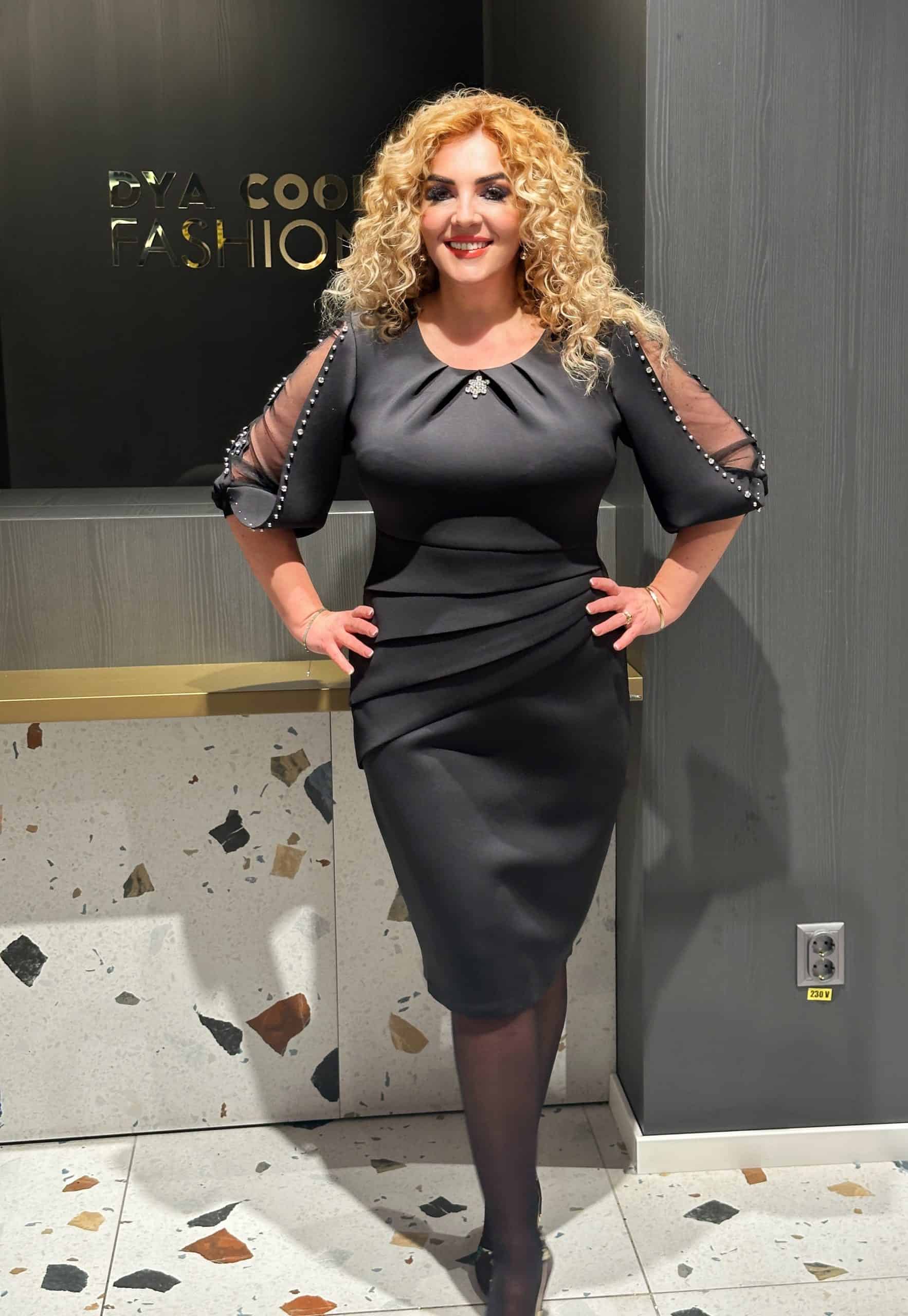 Rochie Midi Neagra DYA582 - imagine 3