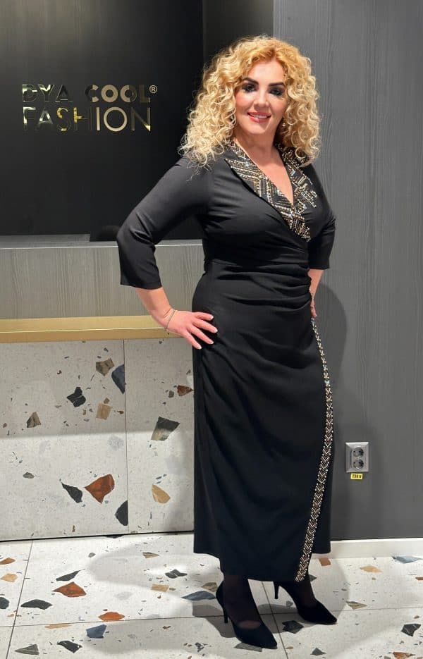 Rochie Lunga Negru Shine  DYA587 - imagine 3