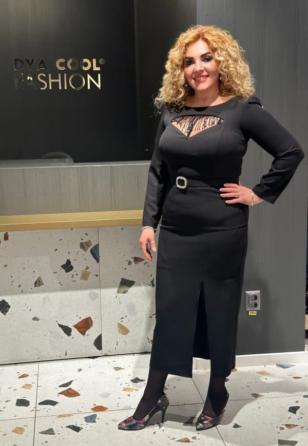 Rochie Midi Neagra cu Franjuri Dya594 - imagine 3