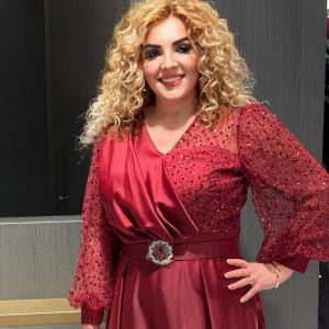 Rochie Midi Rosu cu Maneca DYA592