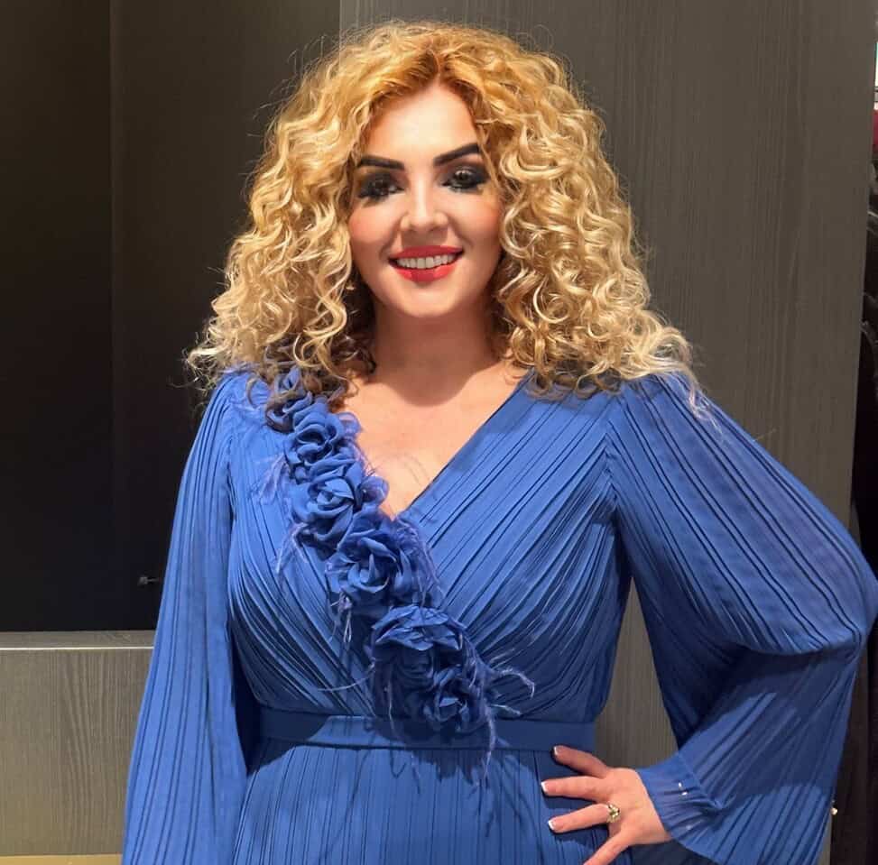 Rochie Midi Albastru cu Pliuri  DYA593