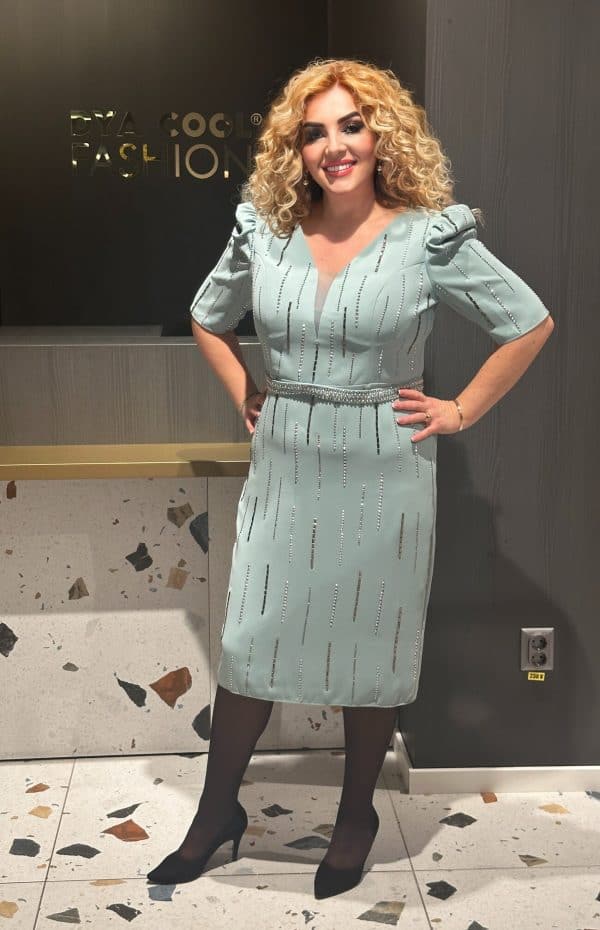 Rochie Midi Verde-Menta DYA596 - imagine 5