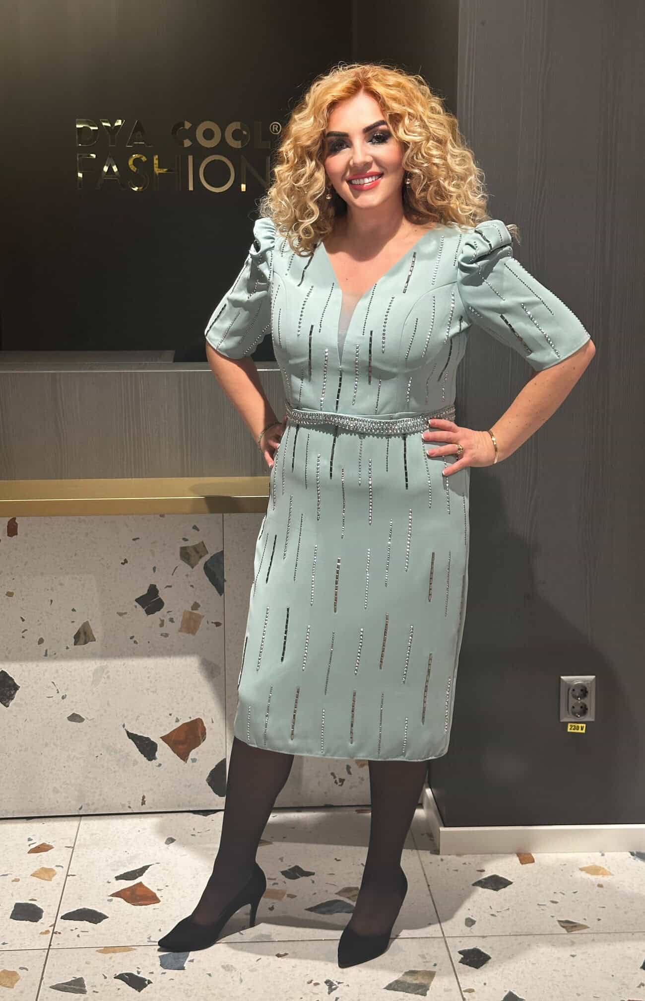 Rochie Midi Verde-Menta DYA596 - imagine 5