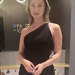 Rochie Neagră Asimetrică DYA656