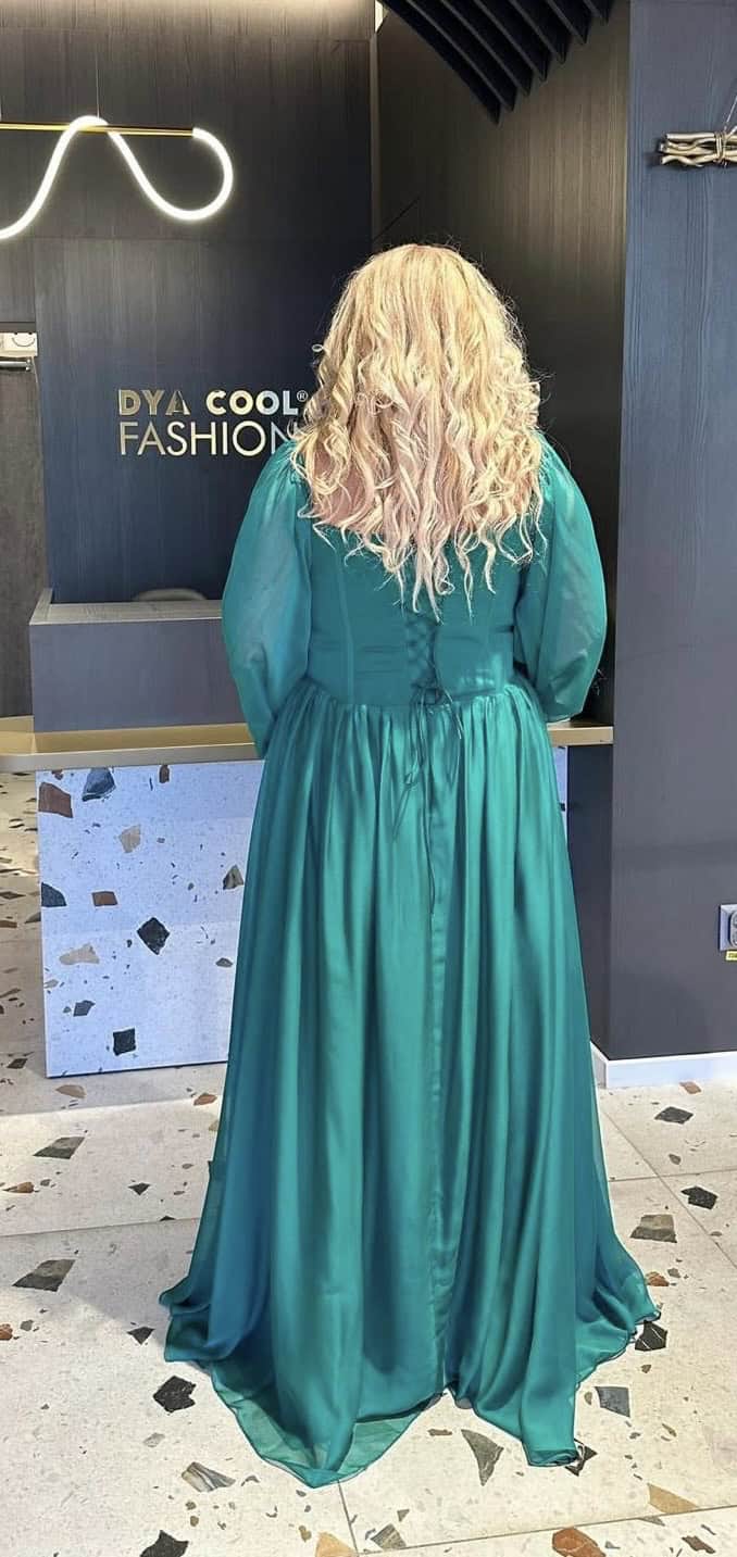 Rochie Lungă Verde Corset DYA739 - imagine 4