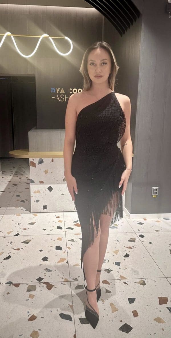 Rochie Neagră Asimetrică DYA656 - imagine 6
