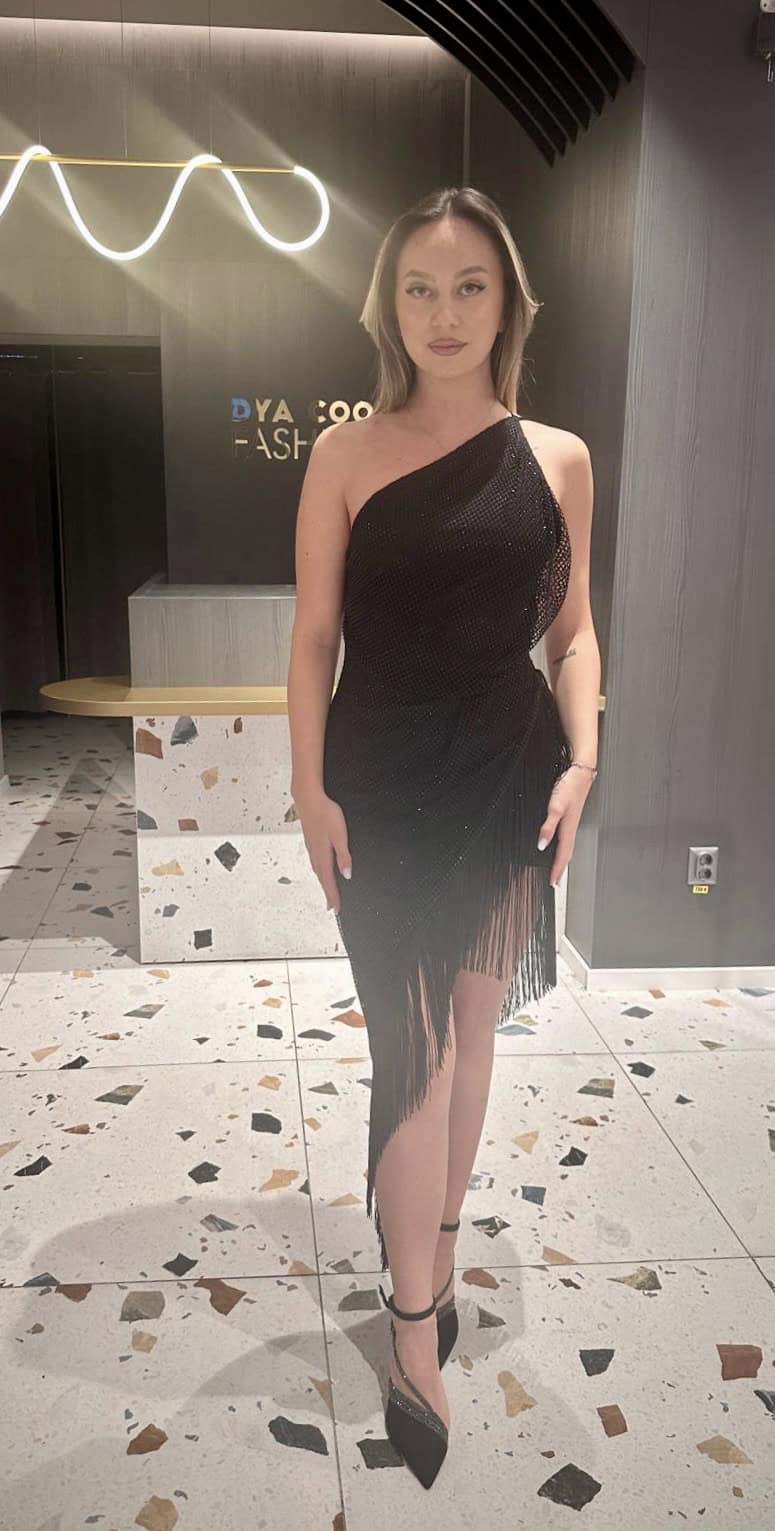 Rochie Neagră Asimetrică DYA656 - imagine 6