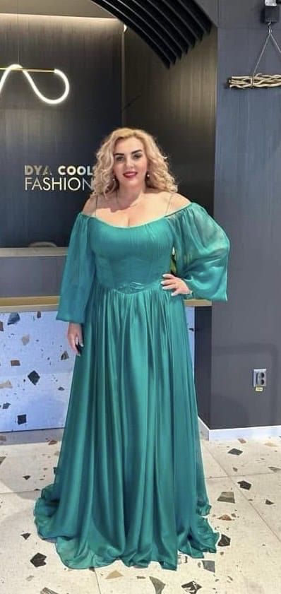 Rochie Lungă Verde Corset DYA739 - imagine 3
