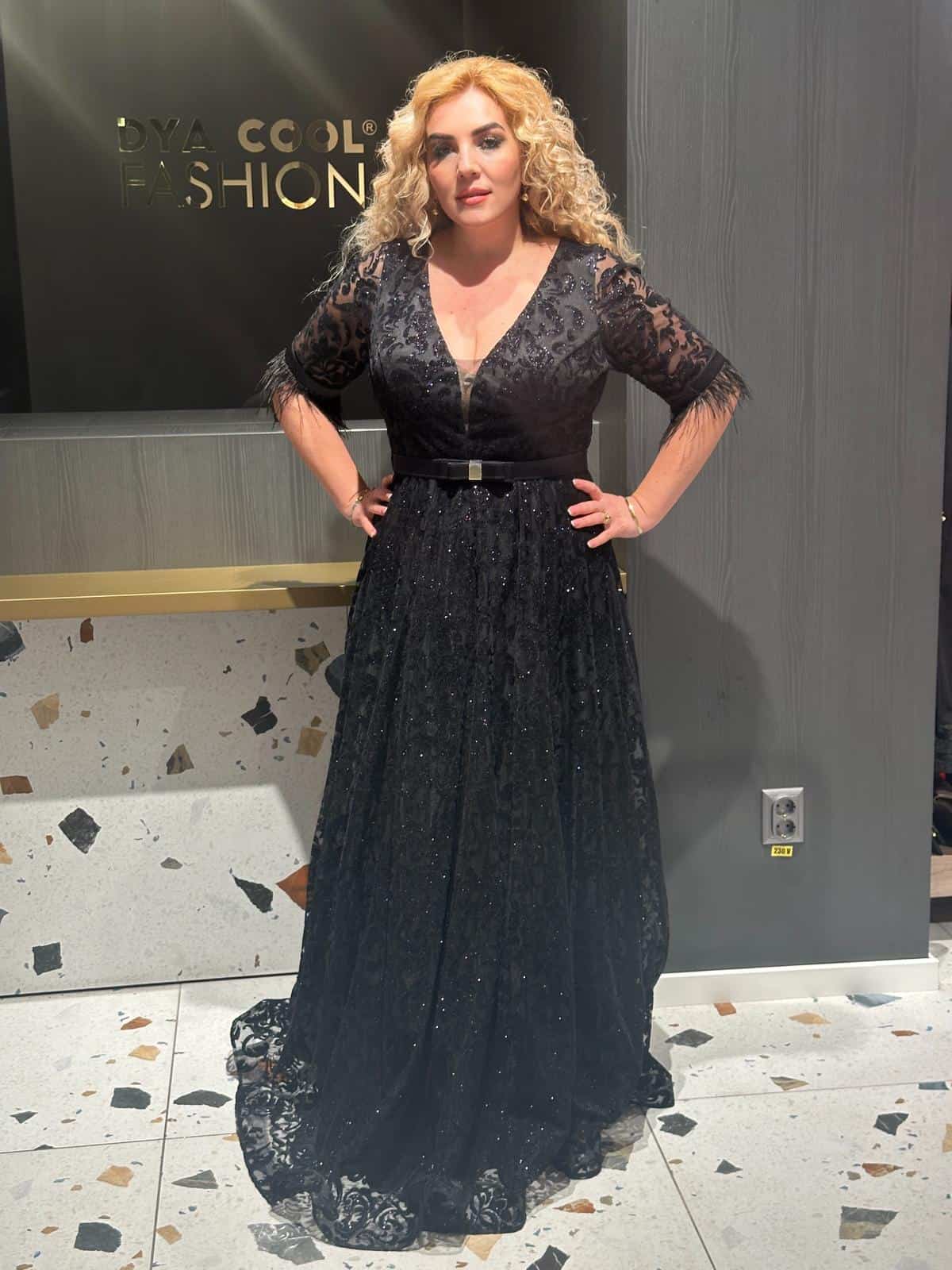 Rochie Lunga Neagru DYA631 - imagine 5