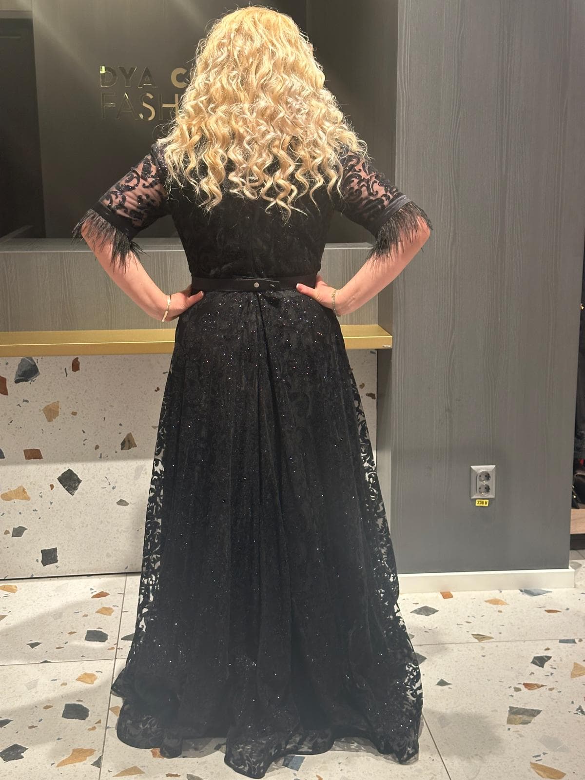 Rochie Lunga Neagru DYA631 - imagine 4