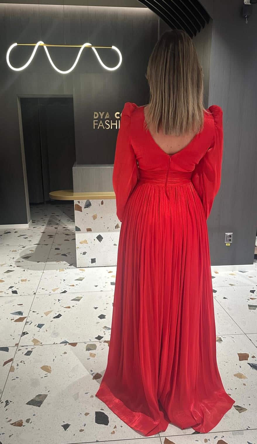 Rochie Lunga Rosie Dreapta DYA636 - imagine 5