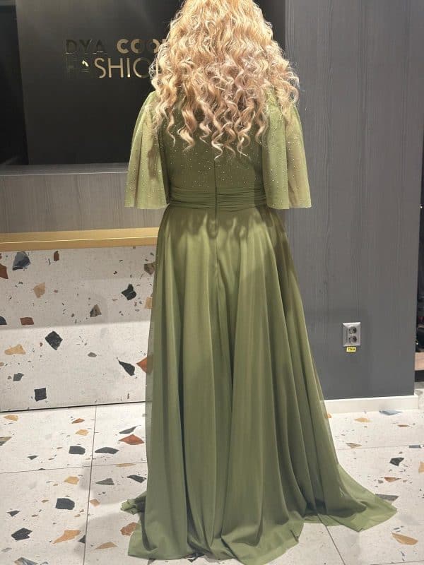Rochie Lunga Verde Pearl DYA651 - imagine 6