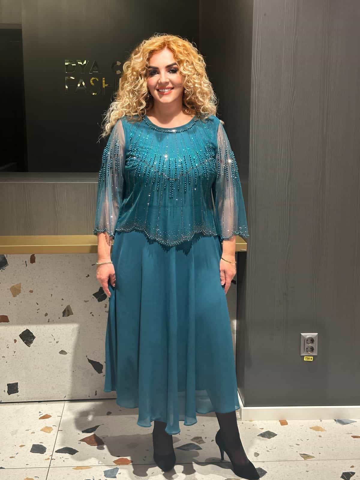 Rochie Midi Verde DYA653 - imagine 5