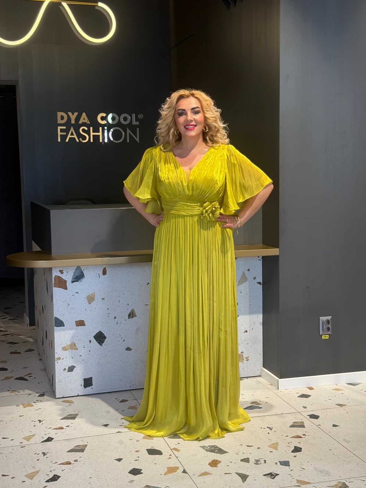 Rochie Lunga arga Verde Mustar DYA665