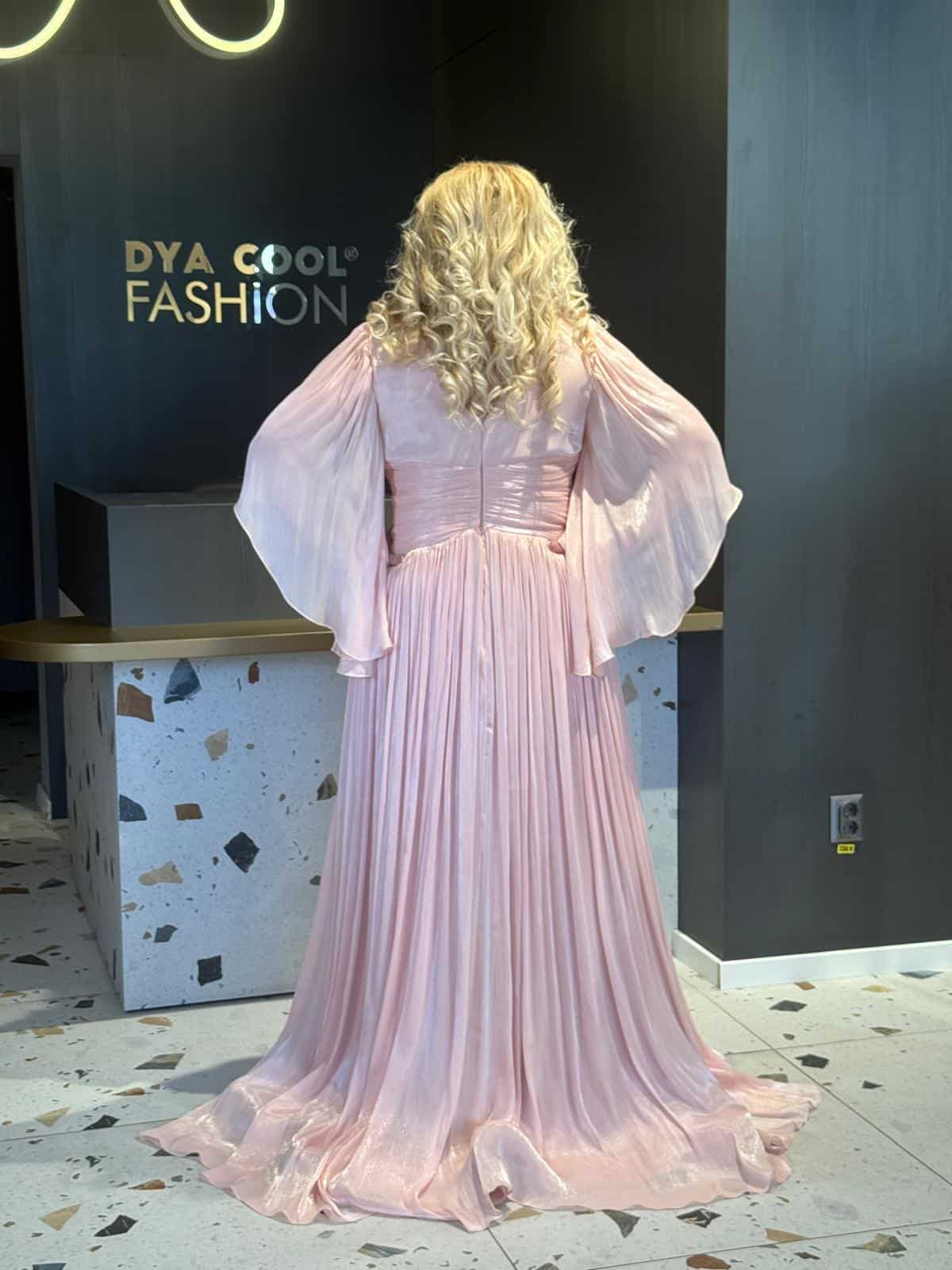 Rochie Lunga Roz DYA664 - imagine 7