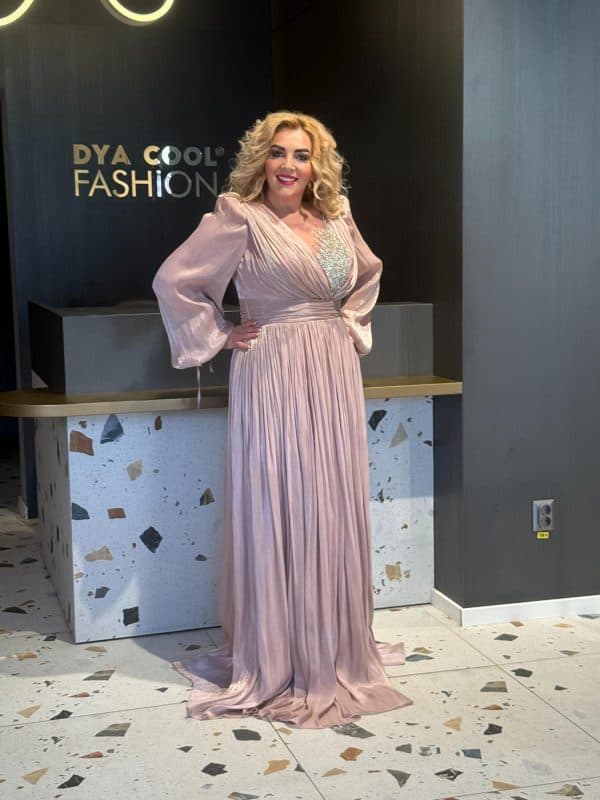 Rochie Lunga Roz DYA664 - imagine 5