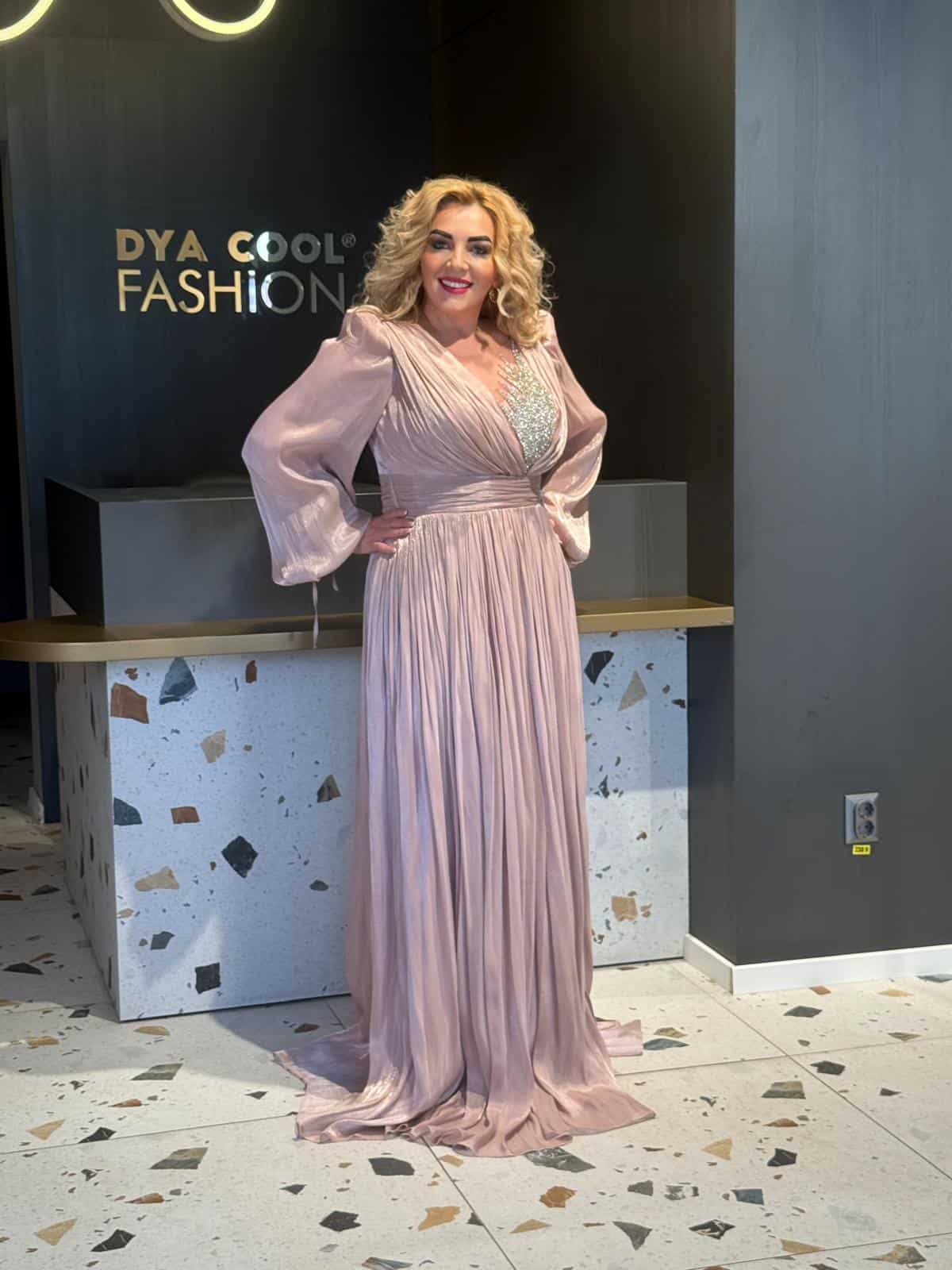 Rochie Lunga Roz DYA664 - imagine 5