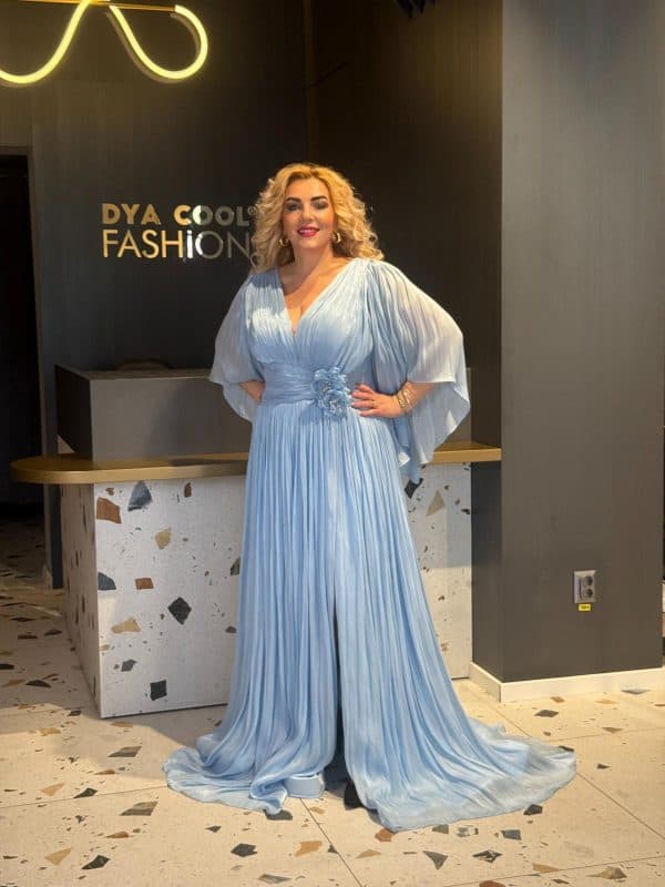 Rochie Lunga Larga Albastru-Baby Blue DYA668