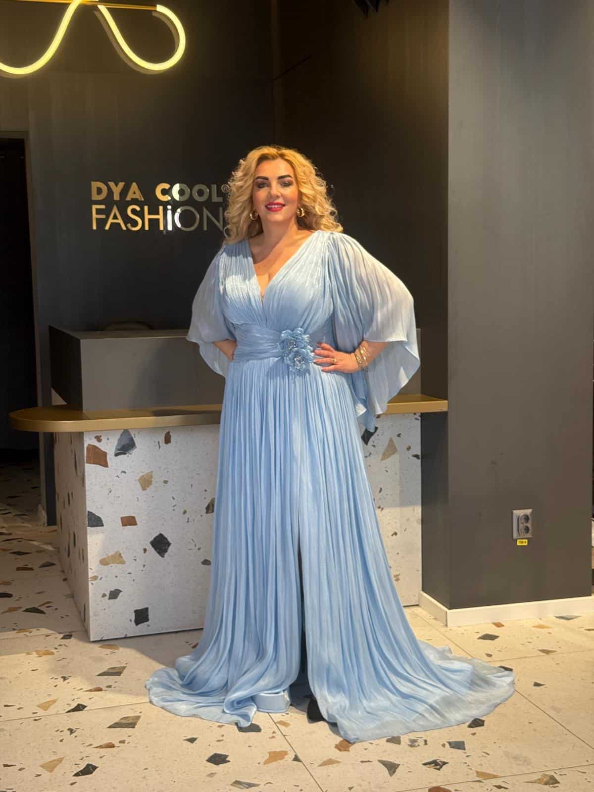 Rochie Lunga Larga Albastru-Baby Blue DYA668