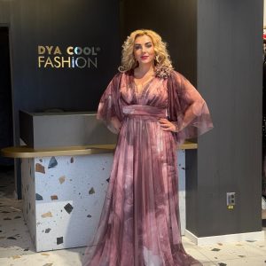 Rochie lunga Larga Degrade Roz-Visiniu DYA669