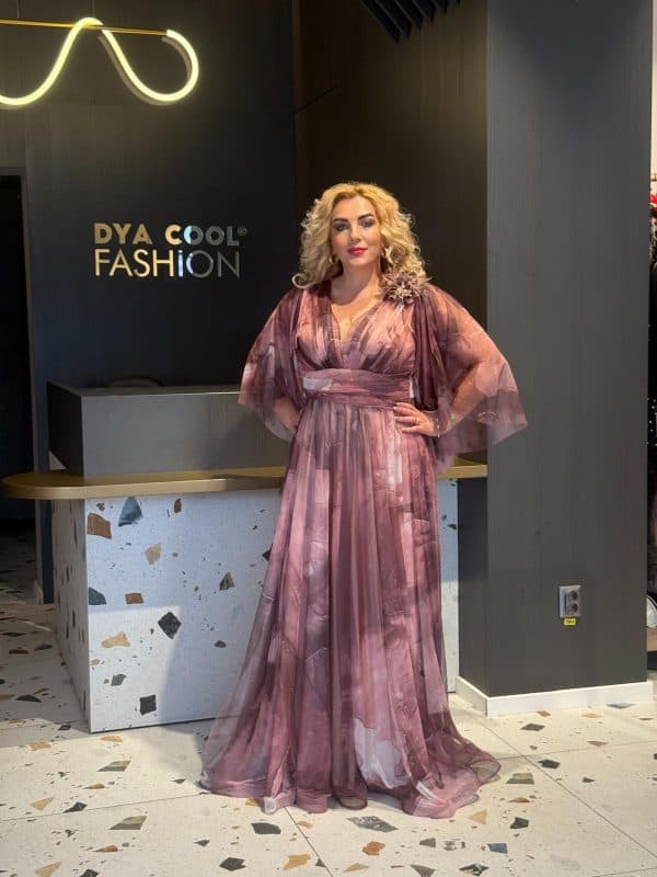 Rochie lunga Larga Degrade Roz-Visiniu DYA669