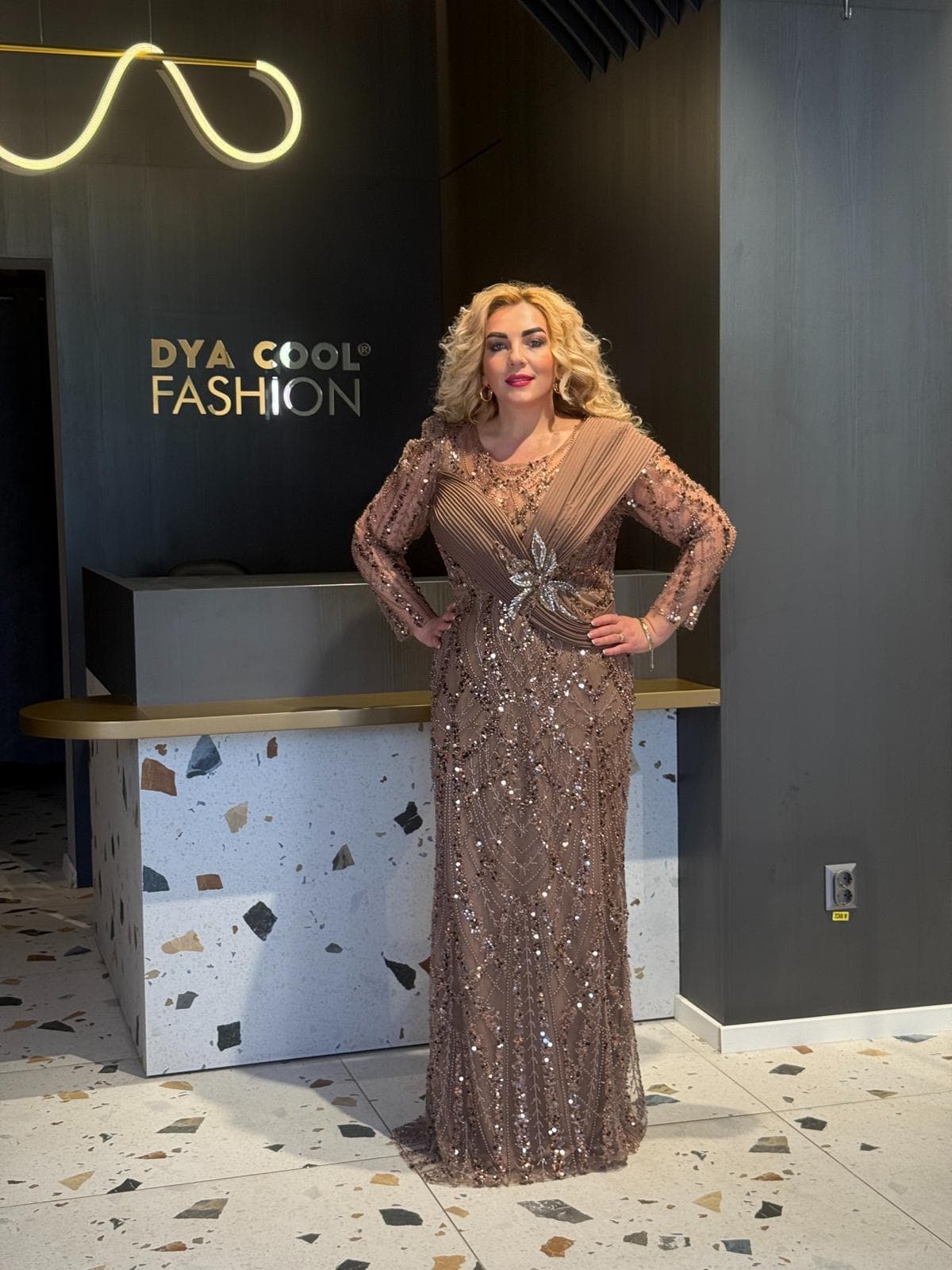 Rochie Lunga Lux Mocca DYA671
