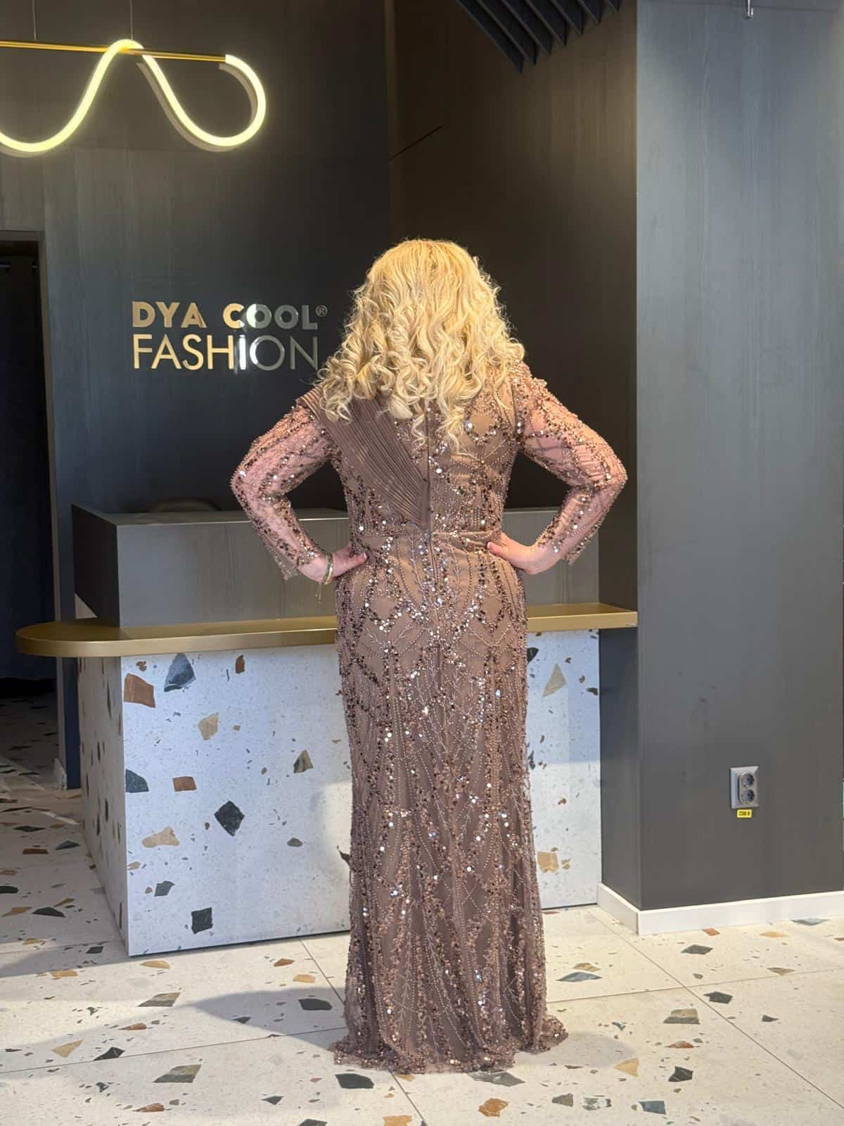 Rochie Lunga Lux Mocca DYA671 - imagine 5