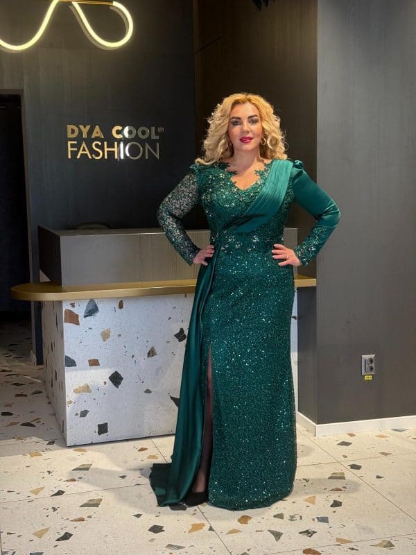 Rochie Lux Lunga Verde DYA673