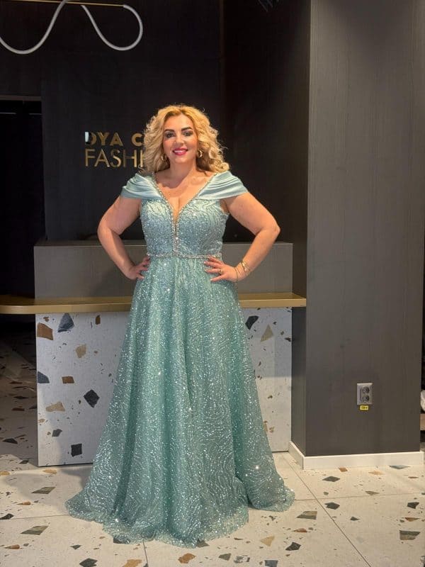 Rochie Lux Lunga Verde-Menta DYA674