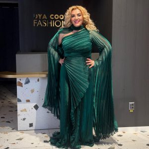 Rochie Lux  Lunga Verde cu Maneca Detasabila DYA681