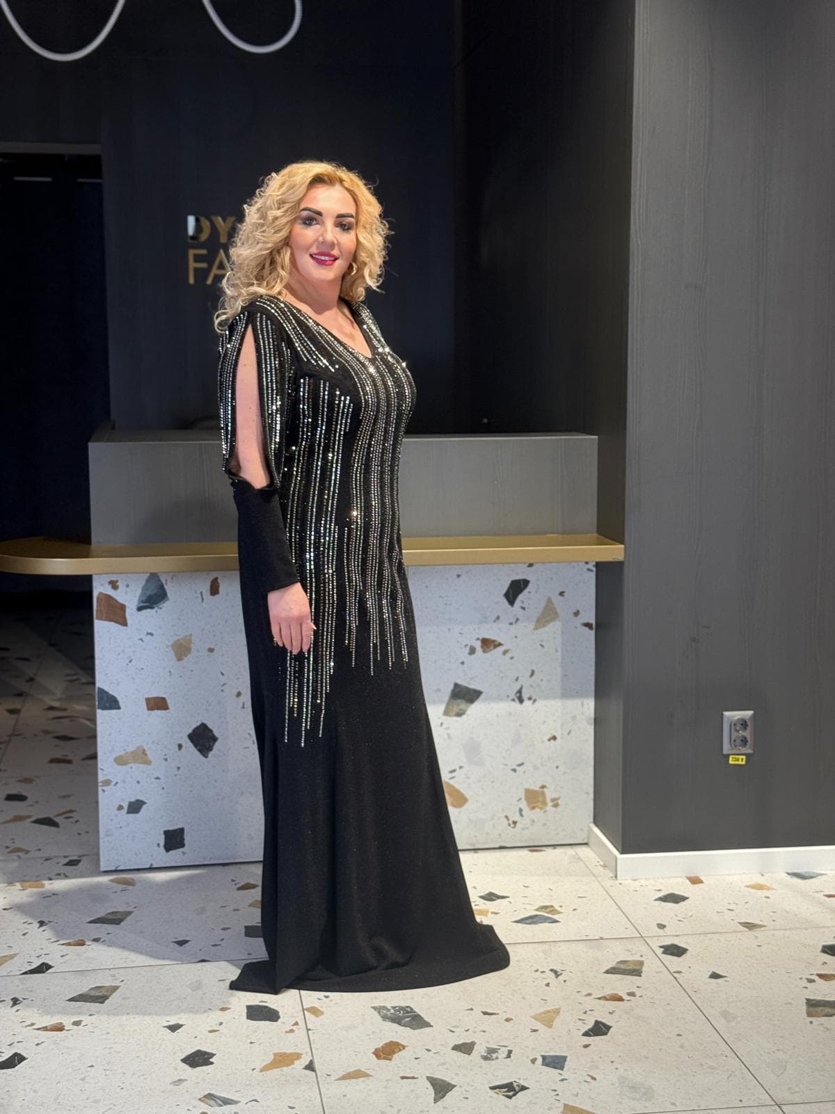 Rochie  Neagra Line DYA684 - imagine 3