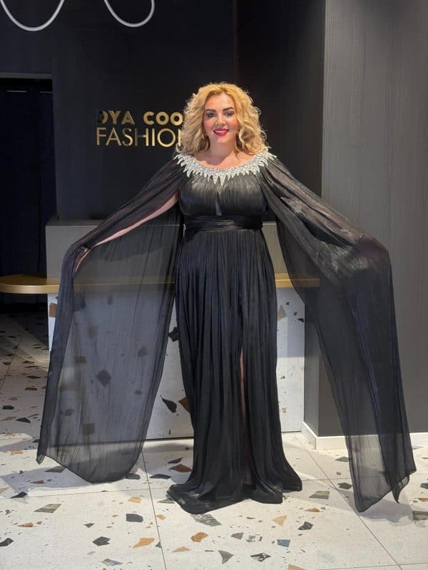 Rochie Lunga Negru DYA685 - imagine 3