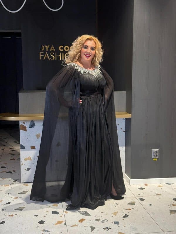 Rochie Lunga Negru DYA685 - imagine 4