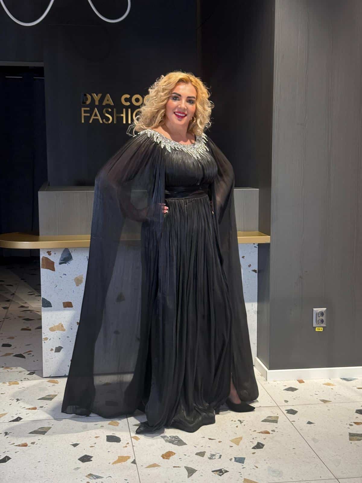 Rochie Lunga Negru DYA685 - imagine 4