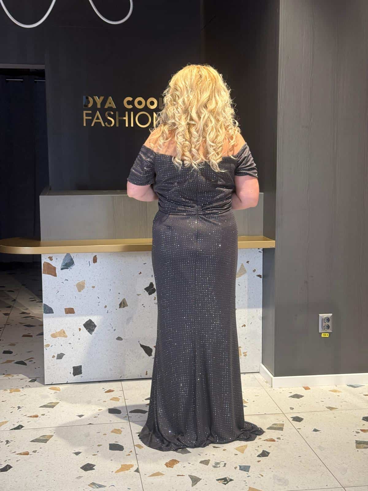Rochie Lunga Gri cu Pietricele DYA686 - imagine 5