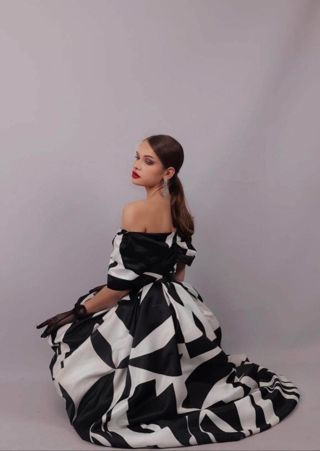 Rochie Alb-Negru DYA687 - imagine 4