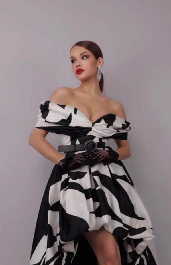 Rochie Alb-Negru DYA687