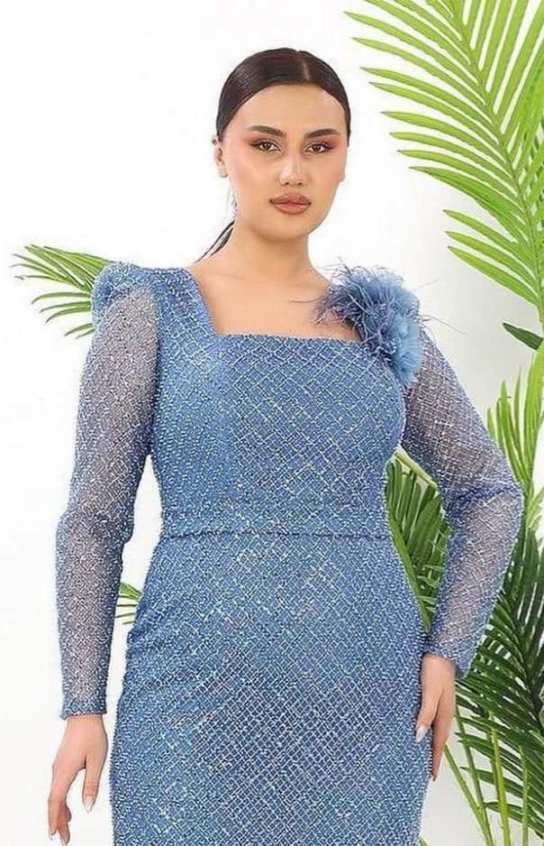 Rochie Midi Abastru Baby-Blue DYA693