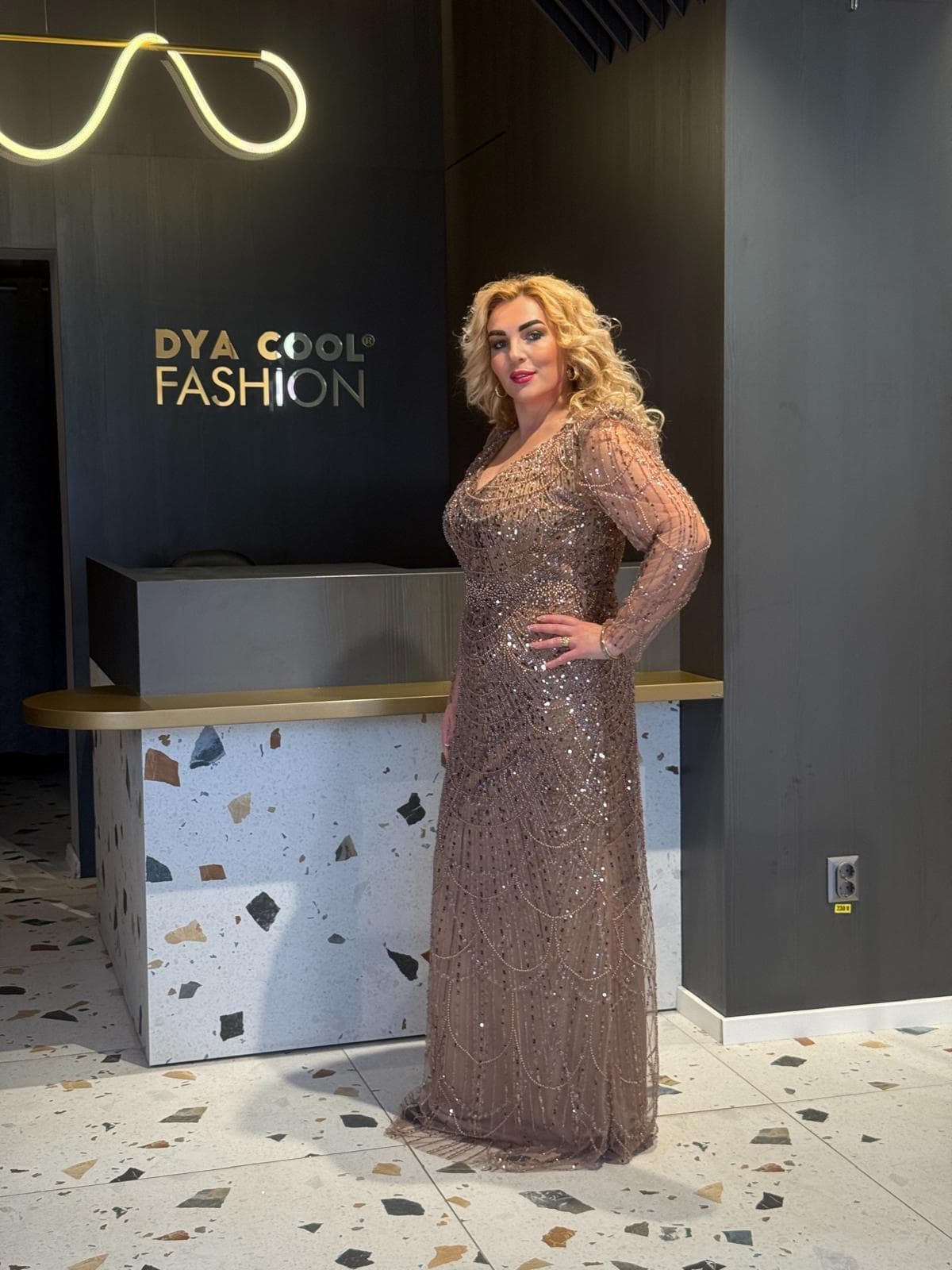 Rochie Lux Lunga Maro DYA695 - imagine 4