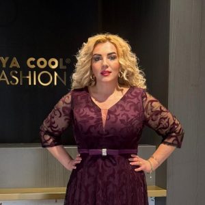 Rochie Lunga Visiniu Model Floral DYA697