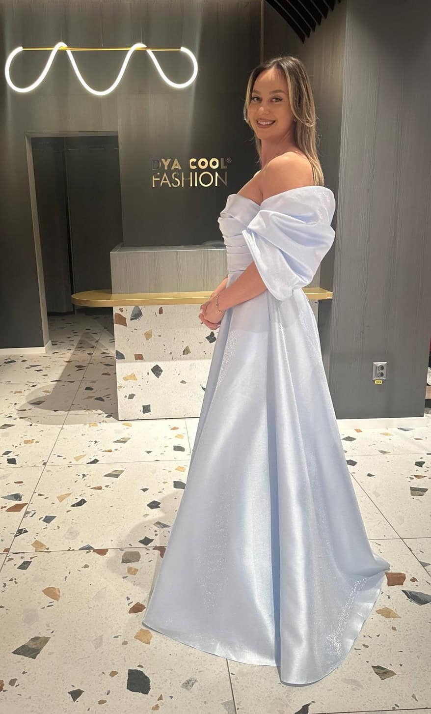 Rochie Lunga Princes Baby Blue DYA634 - imagine 5