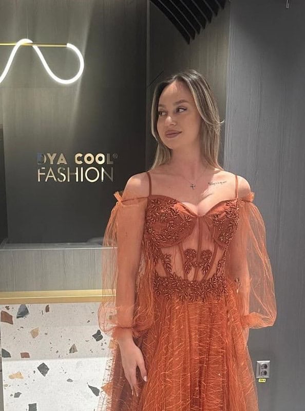 Rochie Lunga Caramiziu Mustar DYA649